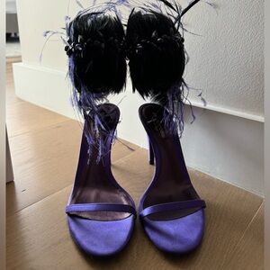 Sergio Rossi Vintage Sandals with Feathers